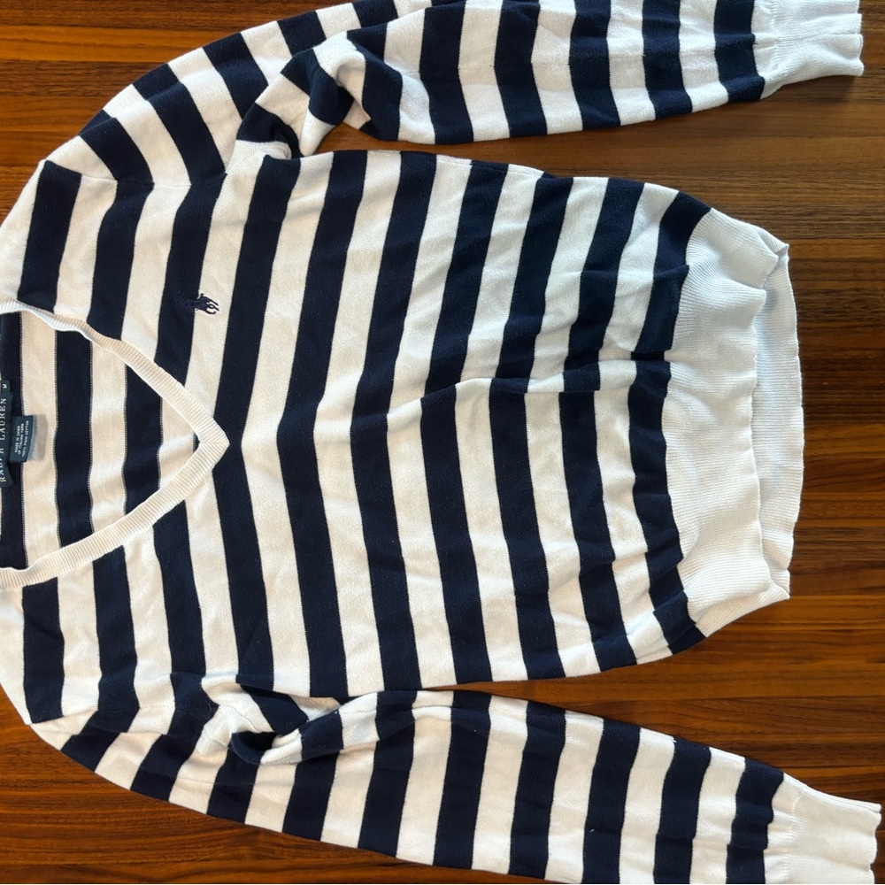 Ralph Lauren Navy and White Striped Knit